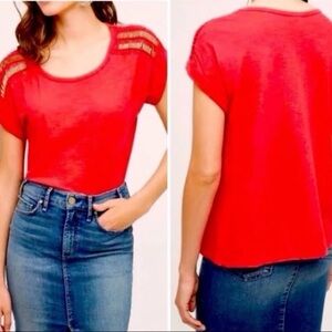 Anthropologie AKEMI & KIN Red Bronze Beaded Top